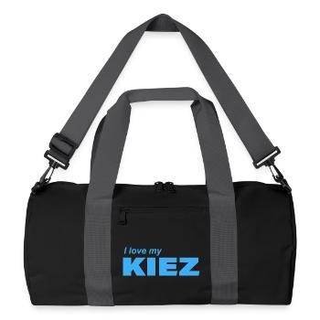 I LOVE MY KIEZ - Recycelte Duffel Bag - Schwarz/Graphitgrau - Vorne