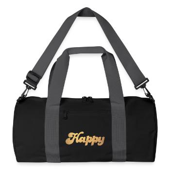 Happy Gold Squiggles Cursive Citations de bonheur - Sac de sport recyclé - noir/gris graphite - Devant