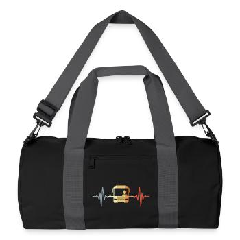 Herzklopfen Busfahrer - Recycelte Duffel Bag - Schwarz/Graphitgrau - Vorne