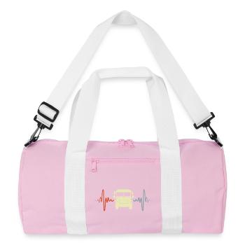 Vintage Bus ECG - Recycled Duffel Bag - pink/white - Front