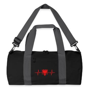 Albanien Herzschlag Albanischer Adler - Recycelte Duffel Bag - Schwarz/Graphitgrau - Vorne