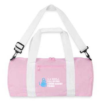 Aimant de pêche en néodyme pour pêcheur magnétique - Sac de sport recyclé - rose/blanc - Devant