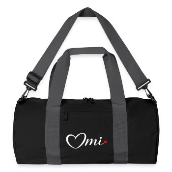 Police en forme de cœur OmI avec accent rouge - Sac de sport recyclé - noir/gris graphite - Devant