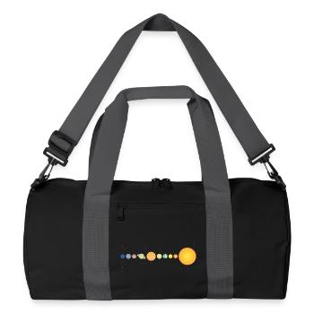 Série Planètes du Système Solaire Minimaliste - Sac de sport recyclé - noir/gris graphite - Devant
