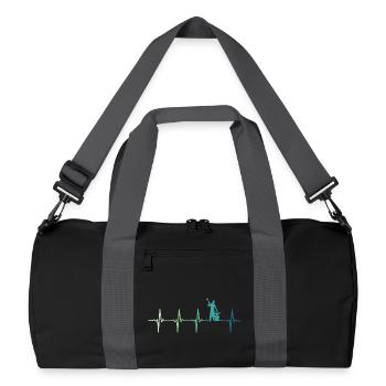 blacksmith hammer heartbeat metalworker - Recycled Duffel Bag - black/graphite grey - Front