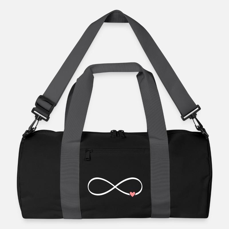 Heart infinity sign love symbol gift - Recycled Duffel Bag - black/graphite grey