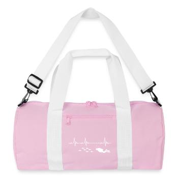Diver Heartbeat Scuba Diving Heart Rate Frequency - Recycled Duffel Bag - pink/white - Front