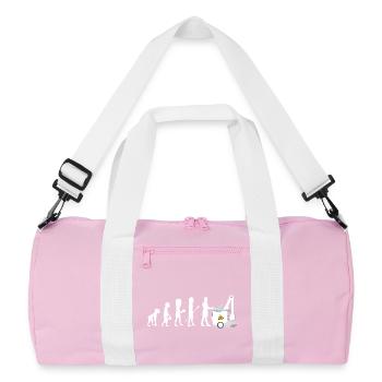 Humor Evolution Manip Mobilfunk Radiologie - Recycelte Duffel Bag - Rosa/Weiß - Vorne