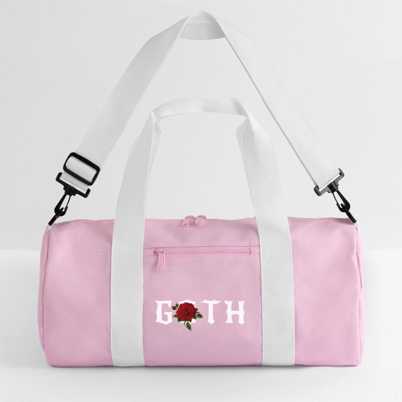 Goth, Gothic Theme with a Red Rose Recycled Duffel Bag