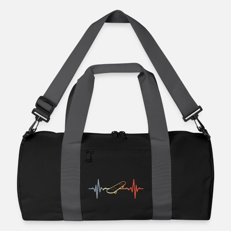 Vintage Skateboard Herzschlag Recycelte Duffel Bag