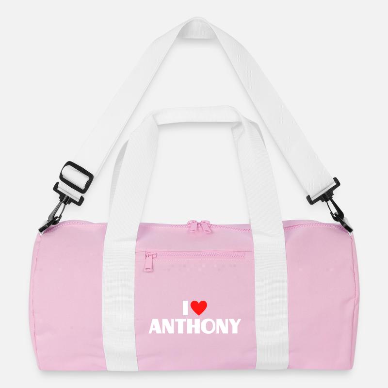 I love Anthony Rotes Herz Romantischer Name Fan Recycelte Duffel Bag