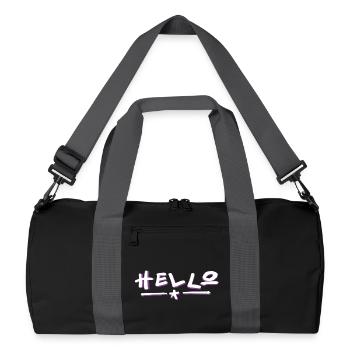 Hello lettering with color gradient - Recycled Duffel Bag - black/graphite grey - Front