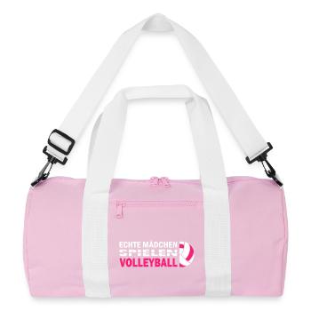 Volleyball Coach Gifts Volleyball Player - Recycled Duffel Bag - pink/white - Front