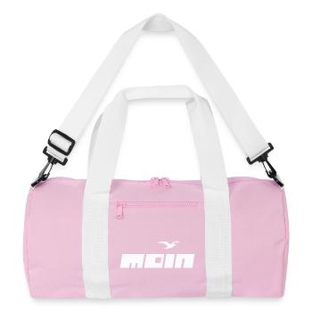 Modernes Moin | Möwe - Recycelte Duffel Bag - Rosa/Weiß - Vorne