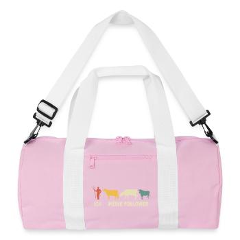 Ich Meine Follower Kühe Kuh - Recycelte Duffel Bag - Rosa/Weiß - Vorne