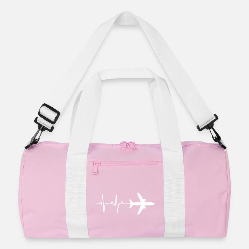 Airplane Heartbeat Pattern Recycled Duffel Bag