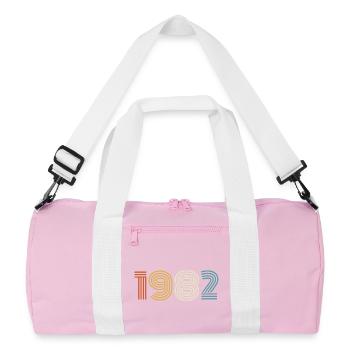 1982 Cadeau 1982 Vintage 1982 - Sac de sport recyclé - rose/blanc - Devant