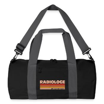Radiologe Radiologin Radiologie Röntgenarzt - Recycelte Duffel Bag - Schwarz/Graphitgrau - Vorne