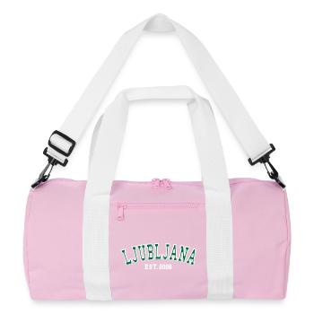 Ljubljana gegründet 2006 - Recycelte Duffel Bag - Rosa/Weiß - Vorne