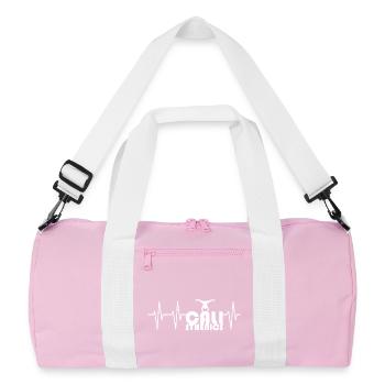 Calisthenics Handstand Sport Training Symbol Pulse - Recycled Duffel Bag - pink/white - Front