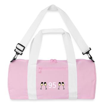 95.Geburtstag 95 Jahre Jubiläum 95 Zahl 95 weiß - Recycelte Duffel Bag - Rosa/Weiß - Vorne