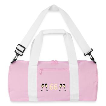66th Birthday 66 Years Jubilee 66 Number 66 - Recycled Duffel Bag - pink/white - Front