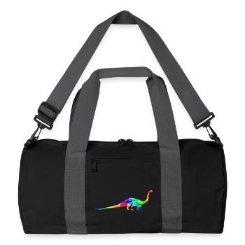 Colorful long-necked dinosaur made of polygons - Recycled Duffel Bag - black/graphite grey - Front