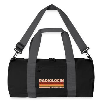 Radiologe Radiologin Radiologie Röntgenarzt - Recycelte Duffel Bag - Schwarz/Graphitgrau - Vorne