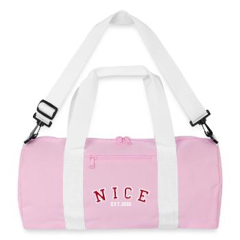 Nice, geschaffen 2006 - Recycelte Duffel Bag - Rosa/Weiß - Vorne