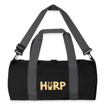 Harp Lyre Music Lover Graphic - Recycled Duffel Bag - black/graphite grey - Front