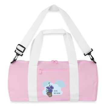 Oh no, not again! - Recycelte Duffel Bag - Rosa/Weiß - Vorne