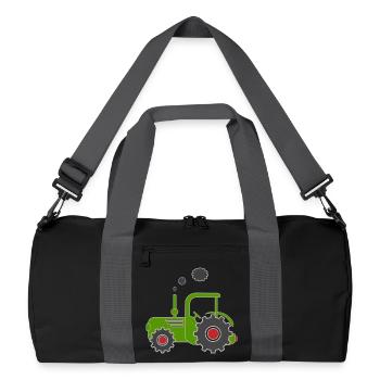 Tracteur vert - Sac de sport recyclé - noir/gris graphite - Devant