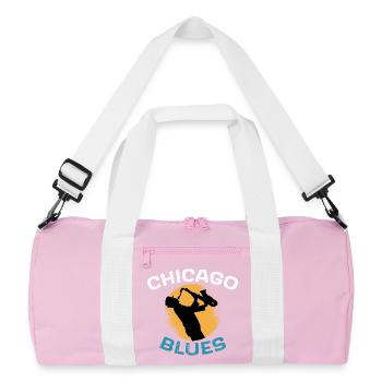 Chicago Blues gift musician, sax blues fan - Recycled Duffel Bag - pink/white - Front