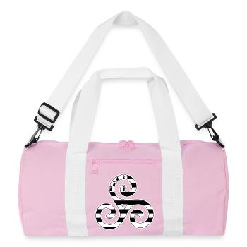 Bretagne Logo Gwenn ha du Triskèle Bretonisches Geschenk - Recycelte Duffel Bag - Rosa/Weiß - Vorne