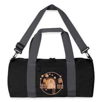 The magic of the elves' door at Christmas - Recycled Duffel Bag - black/graphite grey - Front