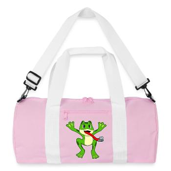 Frosch Fliege - Recycelte Duffel Bag - Rosa/Weiß - Vorne