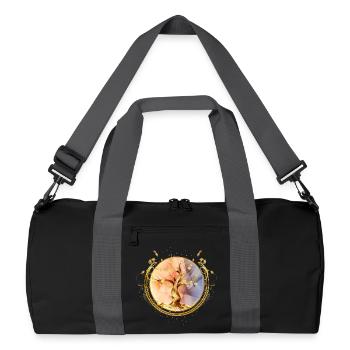 magical amulet, golden tree of life symbol - Recycled Duffel Bag - black/graphite grey - Front