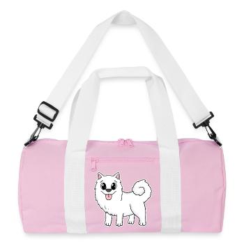 Samoyed Dog Breeds Dog Dogs - Recycled Duffel Bag - pink/white - Front