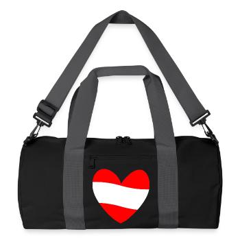 Austria flag heart - Recycled Duffel Bag - black/graphite grey - Front