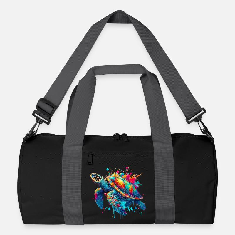 Schildkröte - Recycelte Duffel Bag - Schwarz/Graphitgrau