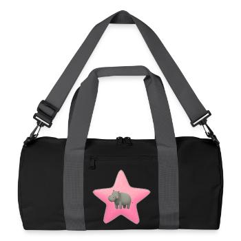 Cute Hippopotamus Baby Star Kids Design - Recycled Duffel Bag - black/graphite grey - Front