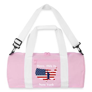 USA Flag and Statue of Liberty - Recycled Duffel Bag - pink/white - Front