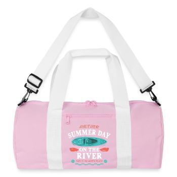 Another summer day on the river - Recycled Duffel Bag - pink/white - Front