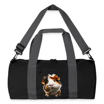 Adorable guinea pig design - Recycled Duffel Bag - black/graphite grey - Front