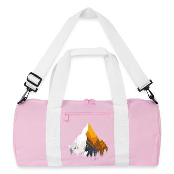 Golden Peak Mountain Silhouette - Recycled Duffel Bag - pink/white - Front