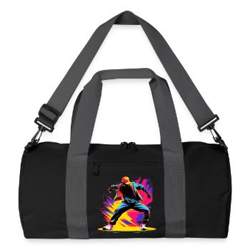 Couleurs Breakdancer des années 90 - Sac de sport recyclé - noir/gris graphite - Devant