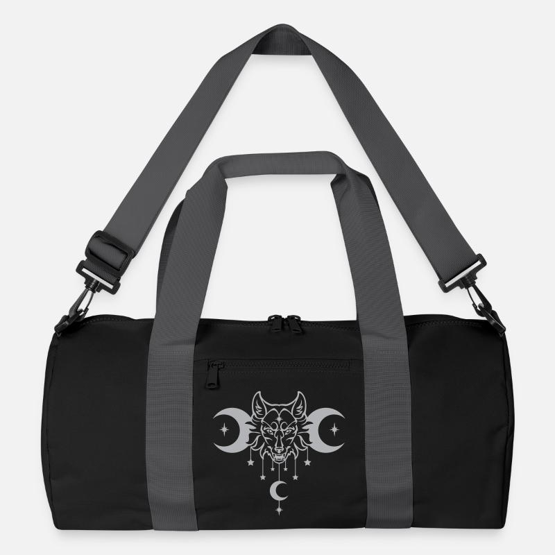 Wicca Moon Wolf - Anpassbare Farbe Recycelte Duffel Bag