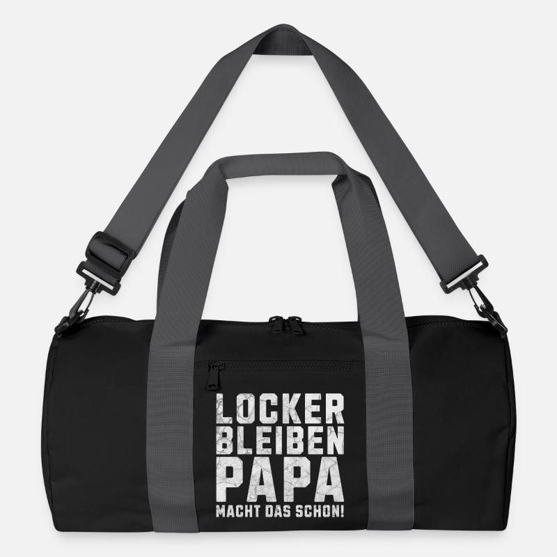 Locker bleiben Papa macht das schon! - Recycelte Duffel Bag - Schwarz/Graphitgrau