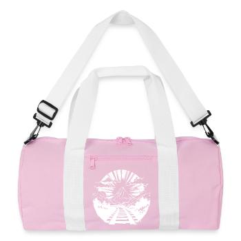 Graphique ferroviaire - Sac de sport recyclé - rose/blanc - Devant