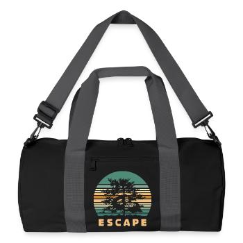Escape Forest Design - Logo d’aventure rétro dans la nature - Sac de sport recyclé - noir/gris graphite - Devant